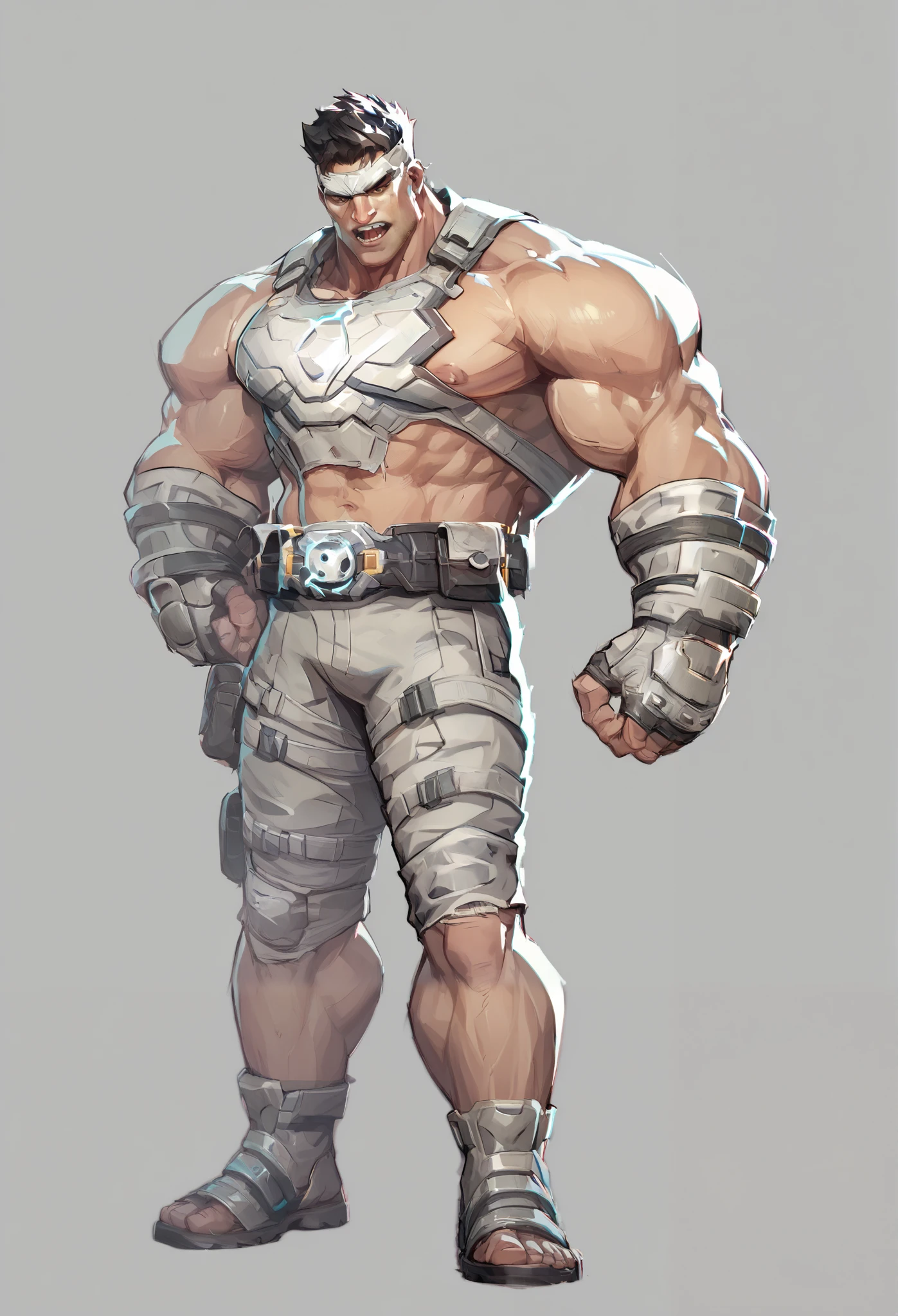 Forge is a character from the Marvel Comics universe. He typically has a distinctive appearance characterized by the following features:
- **Costume Colors**: His outfit primarily includes bright yellow and blue, often with black accents. The yellow is usually prominent on the upper part of his costume, while the blue makes up the lower portion.
- **Accessories**: Forge often carries a variety of high-tech weapons and gadgets, reflecting his background as a skilled inventor and engineer.
- **Physical Traits**: He is depicted as muscular, with dark hair and sometimes facial hair, emphasizing his rugged appearance.
Overall, Forge's look combines elements of a superhero with a tactical, technological flair.