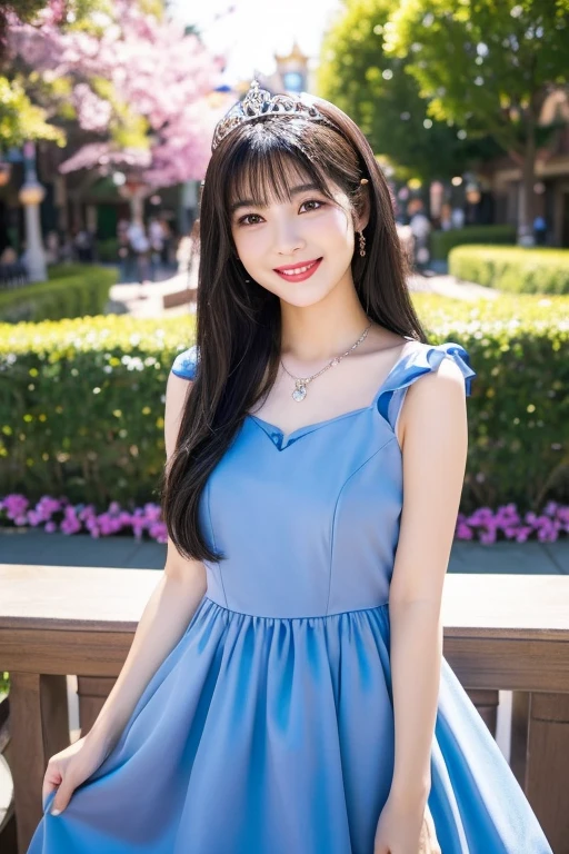 ((best qualtiy, 8K, tmasterpiece:1.3)),Focus:1.2, female high-school student,Drive a motorcycle,Perfect S-Shaped Body,(A look of determination)(adolable),delicated face,Long hair waist-length,long hair flowing,Tilt your head,ssmile,Hair details,Delicate Full Body Portrayal,Delicate depiction of the face,Best picture quality,A high resolution,细致背景,Delicate portrayal,exquisitedetails,Rich in detail,Facial strengthening,(Polka-dot bohemian dress),with blue sky and white clouds,Sitting Among the Flowers,wooden cabin,There are no bags under the eyes