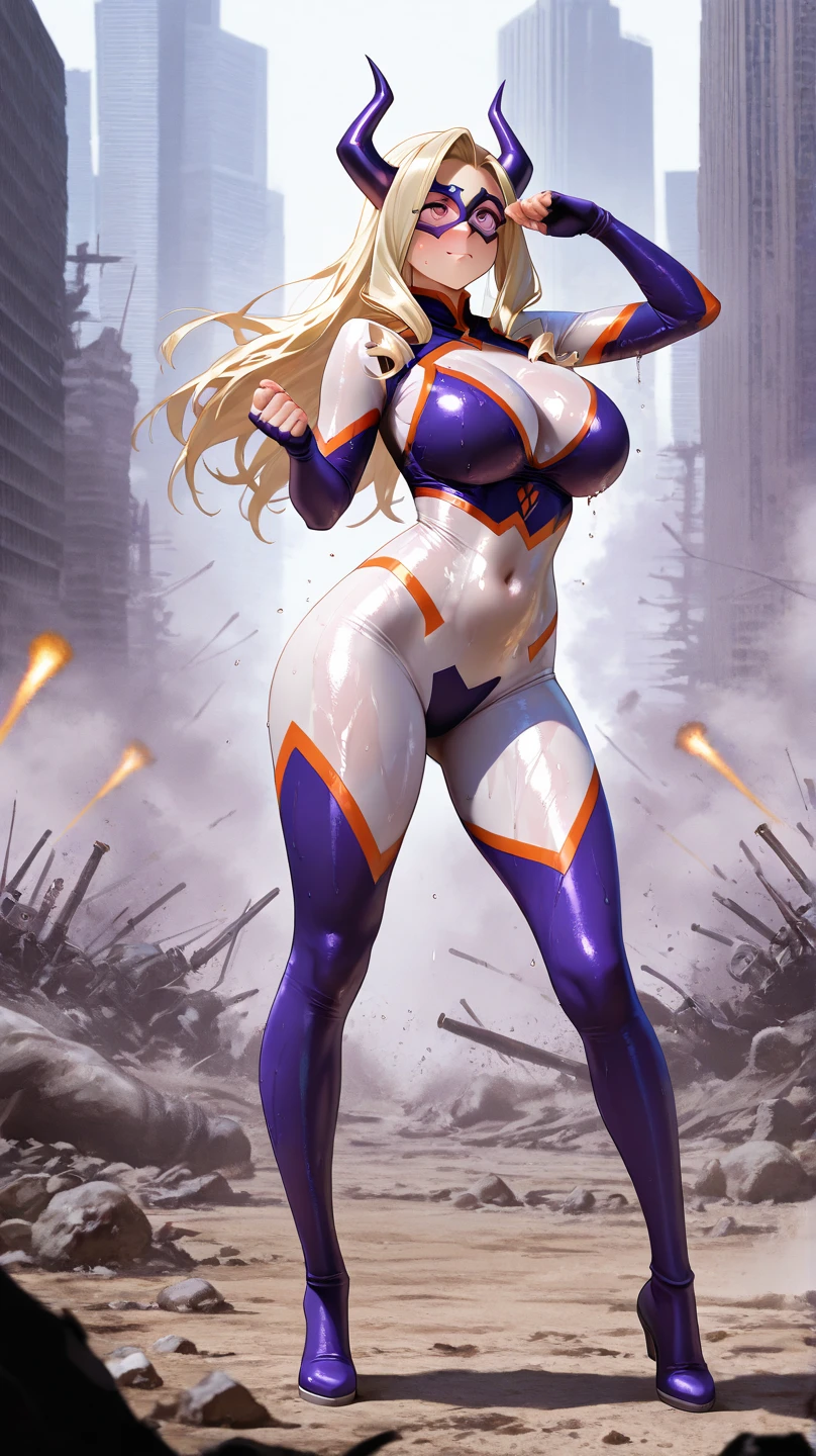 (masterpiece、highest quality、In 8K、High resolution:1.2)、alone、One Girl、 Tight clothes、Cowboy Shot、Look at the viewers、smile、Hero Suit、Bodysuits、Tight suit、Trained abdominal muscles、Trained biceps、(Hmph :1.0)、 ウルトラマンBodysuits、Shining jewel on the chest、(building:1.2)、Night Scenery