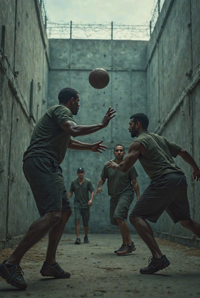 soldiers playing basketball
