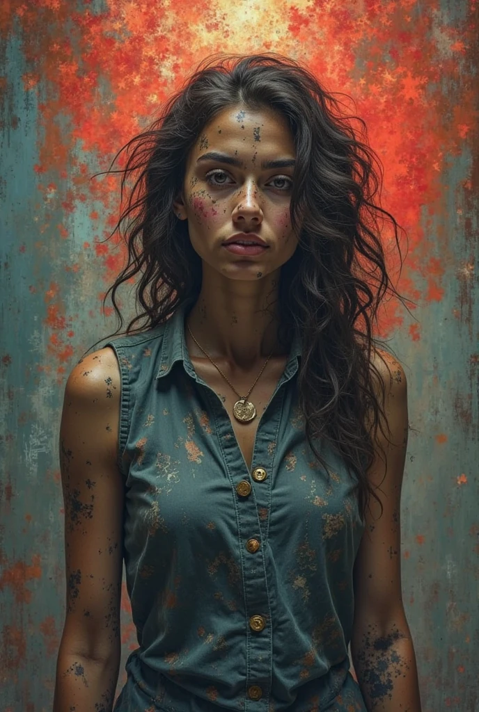 jolie jeune femme brune qui regarde devant soi avec de beaux yeux marrons d'origine italienne avec de longs cheveux bruns raides qui porte une jupe et un tailleur