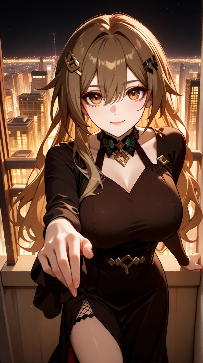 ((shadow goddess)), ((black long hair)), ((light brown yellow eyes)), ((dark black aura)), ((neat elegant black goddess dress)), ((front view))