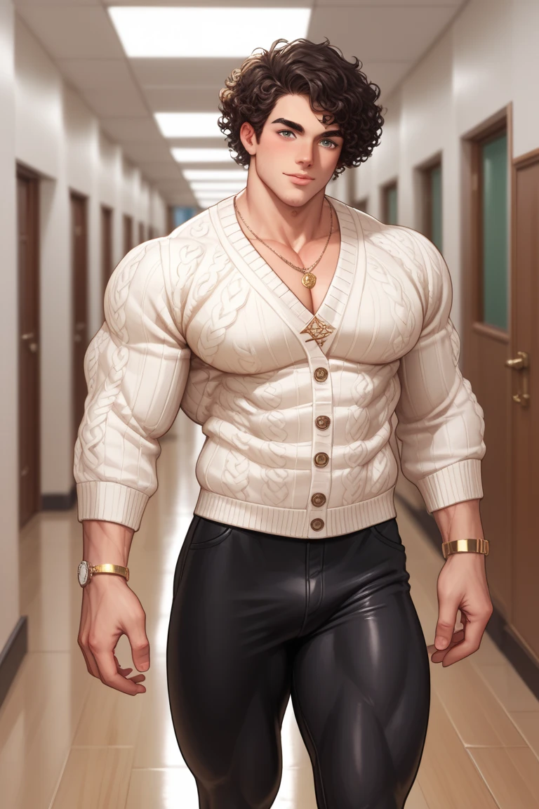 (((Back))) huge, firm and muscular thighs, round buttocks and round butt with back, huge ass ((firm buttocks)) A teen ( face) 15 year old teenager (15 years old) very attractive boy, (Young face) standing, full body. Mexican ethnicity. tanned skin, silver white hair, short hair bangs that fall on both sides of his youthful face. carefree expression, young man, alone, marked muscles, beautiful musculature, aesthetic stretch marks, inspiring physique, slender muscles, square pecs, beautiful V-cone, excellent abs and torso, chiseled abs, pectorals chiseled, perfect massive muscles, inflated muscles, voluminous pectorals, massive muscular body, a huge gigantic chest with a narrow waist, huge shoulders, ridiculously well-shaped large pecs, eight chiseled abs, (very toned and huge) with his military haircut and voluminous neck, narrow waist, golden eyes, young face, beautiful, young. Teen muscular young bodybuilder with extraordinary and firm back, chiseled muscles, rhomboid muscles, latissimus dorsi. Gigachad. He wears a red leather jacket (RED JACKET) that reaches the height of his ribs and is open. (Bare torso) and tight black leather pants, he does not use a belt. He is shirtless under his jacket, which highlights his prominent abs and pectorals. He doesn't wear a belt. His muscles stand out. Ruins of a Jedi temple background. Standing, full body. (((Back))) huge, firm and muscular thighs, round buttocks and round butt with back, huge ass ((firm buttocks)) with big butt. (((black leather pants))) (((Exposed muscular torso. Open leather jacket.)))
