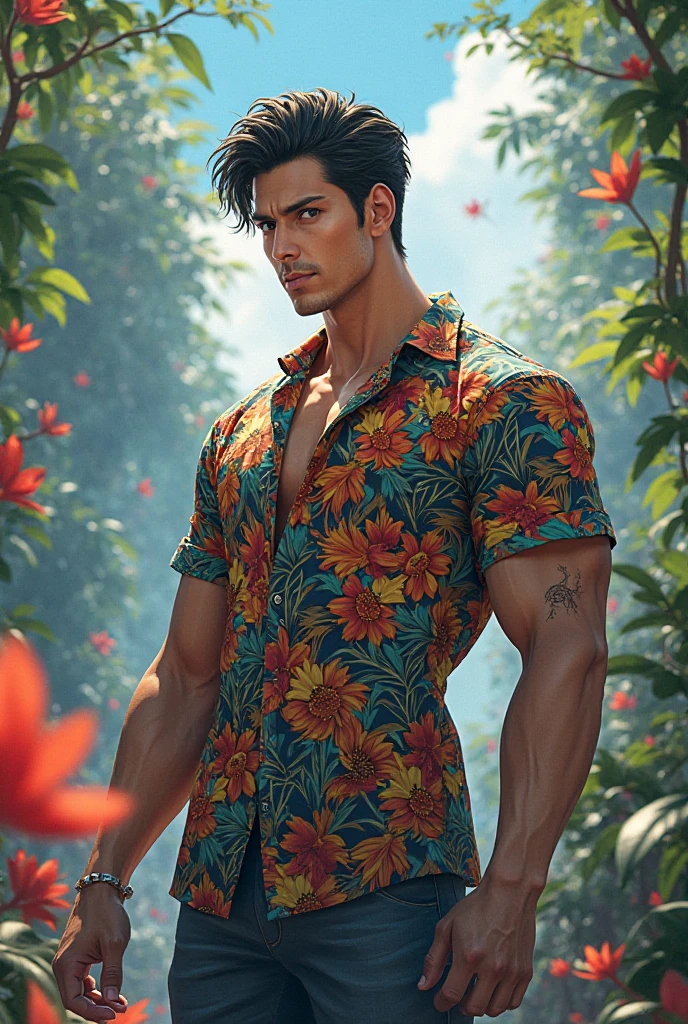 arafed man in a green swimsuit standing in front of a sunflower, male art, beautiful handsome body, muscular male, muscular male hero, muscular men, sexy muscular body, handsome stunning realistic, attractive beefy man, super buff and cool, inspired by Brothers Hildebrandt, shirtless :: high detail, muscular man, beautiful muscular body, by Mark Arian