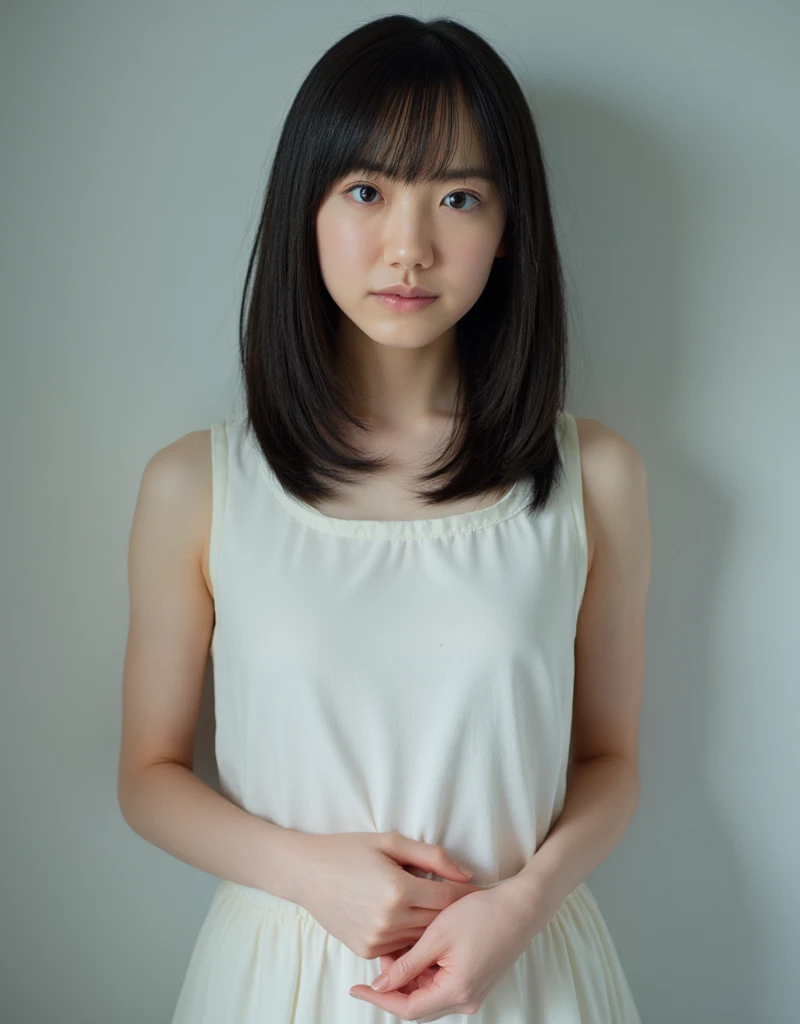 1girl, looking at viewer, simple background, white background, ,cowboy shot, white shirt,
maiyan,
<lora:maiyan:1.0>,