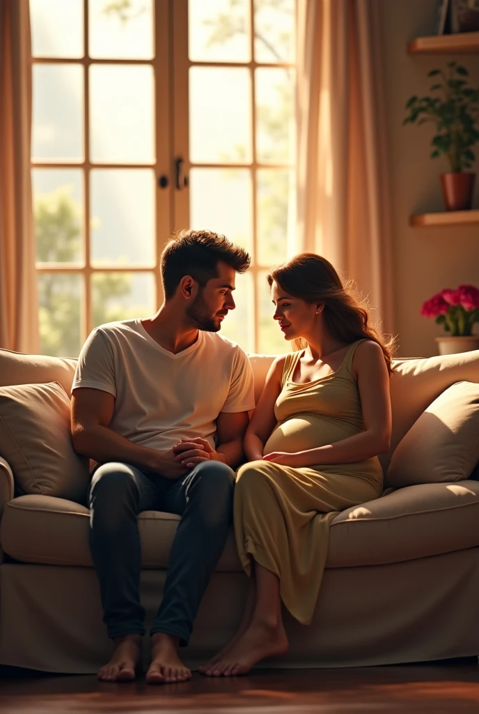 man in wheelchair kissing pregnant wife&#39;s belly 