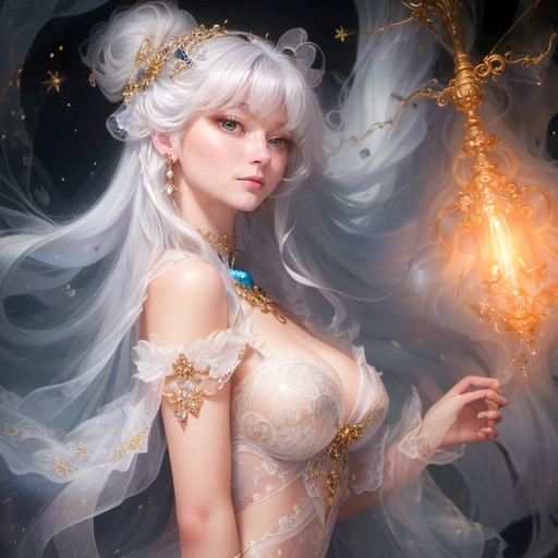 masterpiece, highest quality, (overwhelmingly pixel-perfect,), (perfect face: 1.1), (high detail: 1.1), dramatic, 1guy, (pale skin), gorgeous man, gorgeous facial features, long white hair, white eyes, white eyebrows, solo, long hair, moon, night, white luxury suit, navel covered, lips shed, covered, futuristic city, detailed background, art by artgerm and greg rutkowski, cinematic lighting, roses, fashion --auto --s2