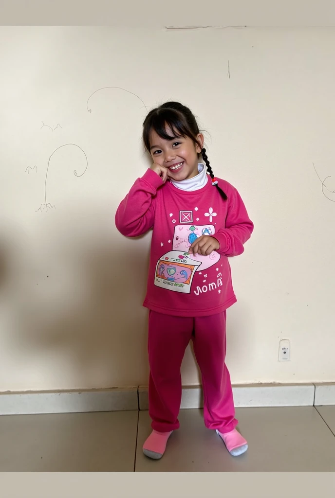 There's a little girl standing in a bathroom with a toothbrush, 2 anos, lovely and cute, muito bonito e infantil, cute and adorable, katelynn mini estilo bonito, bonito bonito, lindo bonito, jovem e bonito, corpo inteiro! cara bonita, cute and funny, menina bonito, Hana Alisa Omer, Ruan Vtuber Fofo, menina bonito estilo Pixar
