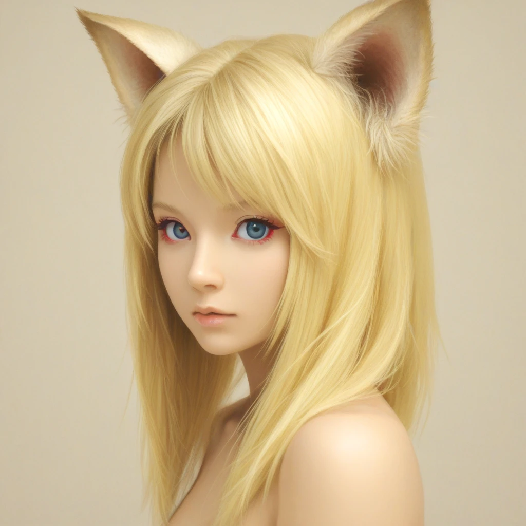 Anime girl with long blonde hair and cat ears in dress, feminine eyes, sexy, very detailed artistic germ,! dream art germ, style art germ, art germ style, art germ style, seraphim ahri kda, art jaguar in art station pixiv, art germ liu, ig model | art germ, art germ. High detail