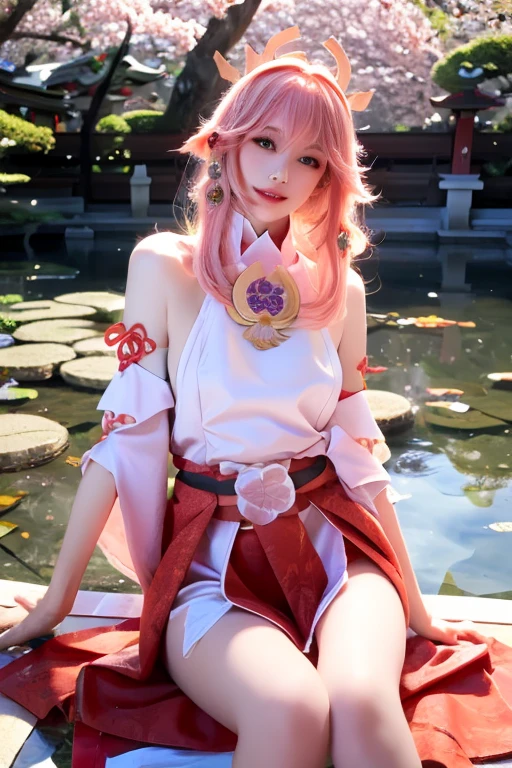 Realistic girl with white hair and green eyes sitting on a rock, elf girl, cute in a nice dress, white haired deity, alluring elf princess knight, elf princess, goddess, beautiful and elegant elf queen, loish and wlop, in dress, fey queen of the summer forest, detail and realistic body, chubby face,