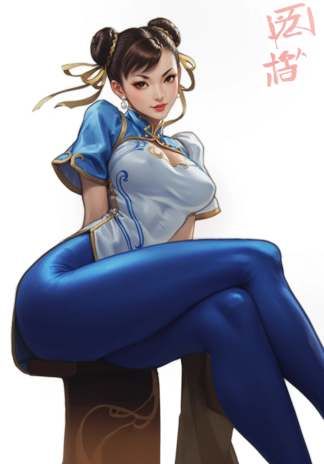 chun-li from street fighters series , white panty , kick in the streets , dragon background , perfect eyes ,