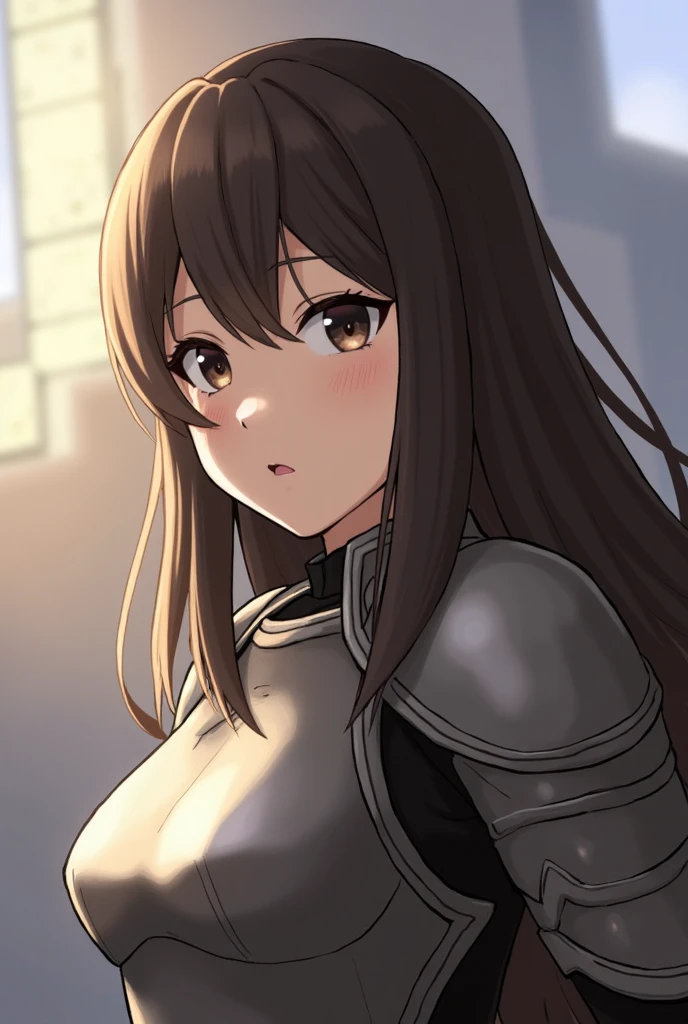 1 girl, alone,riofutaba, rio futaba, black-framed eyewear, (brown eyes:1.7), glasses, (grey hair:1.2), hair between eyes, over-rim eyewear, semi-rimless eyewear, long hair, sidelocks, wearing roman legion armor in the city of ancient rome

