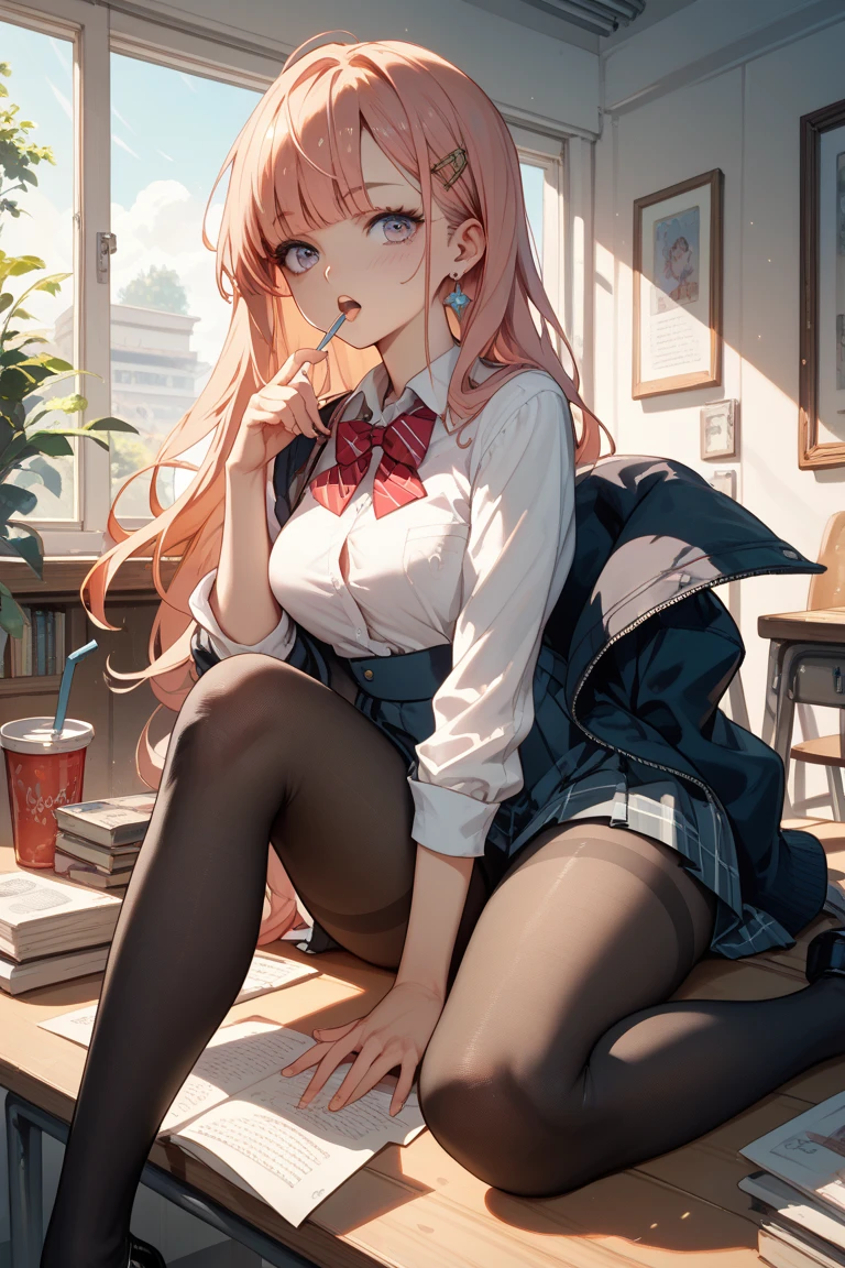 ((1Woman)),(secretary outfit, social shirt, Black Skirt, using the eyes of k:1.5、white thigh highs:1.5、Absolute Area、apron、empty background, black corner)), ((sitting on an office chair))((sitting on an office chair)) work of art, black corner, ((black corner)), whole body, (work of art, highest quallity, 8k, 1 person, A perfectly balanced body, offcial art、highest quallity、 8k wallpaper、32 mil、work of art、ultra detali、high resolution、realisitic、fotorrealisitic:1.2), , clavicle:1.2,
