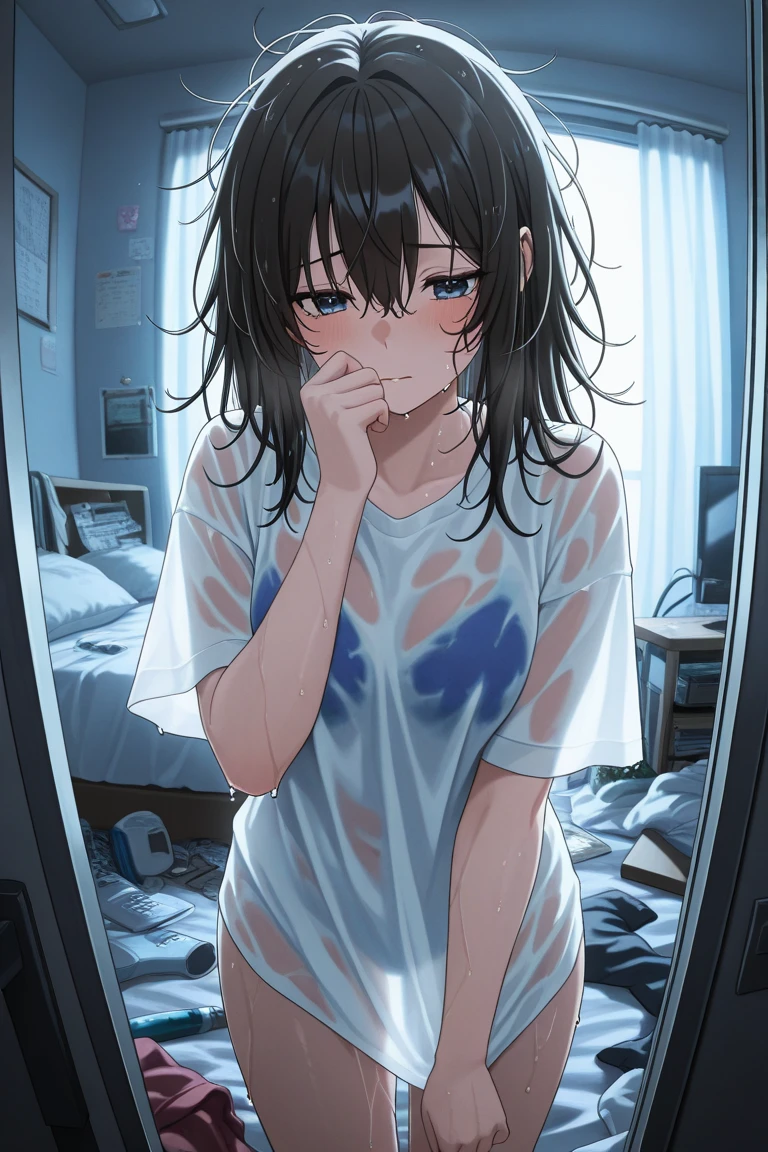 Browsing Caution、Highest quality、Mikoto、Slender figure、Sexy pose、((Soaking wet))、Ecstasy face、((Tabletop)), (1 Girl:2.0), (Highly detailed face,), short hair, Brown Hair , (Thin body type), (Japanese Girls), ((White T-shirt)), Sunburned skin,cute, Big eyes、Nipples、(((pussy)))、(((Love juice)))、(((Sweat)))、(((Sweat臭い)))、(((Sweat染み)))、(((Body odor)))、(Yellowing)、((Wet hair))、(((On all fours、Prostration、Stepping on the head)))、((Leg spread))、(((Crying face)))、(((Drooling)))、(((blush)))、((snot))、((Angle from behind))、Cute butt