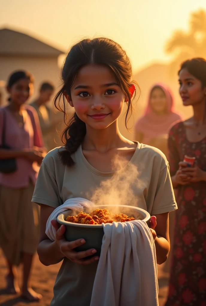 A poor little hungry indian beggar girl watching front of a restaurant 