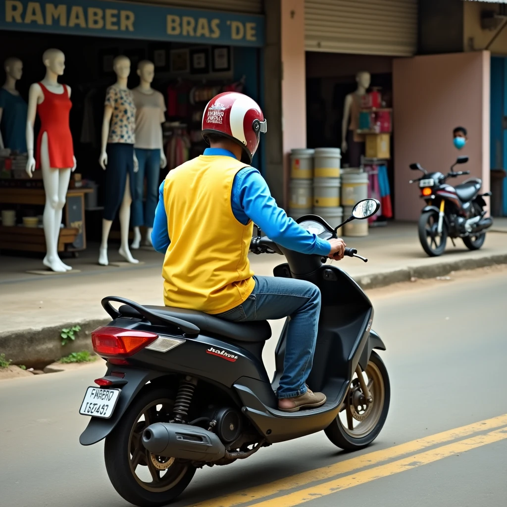 36 year old Venezuelan man driving an electric scooter smoking a marijuana cigarette