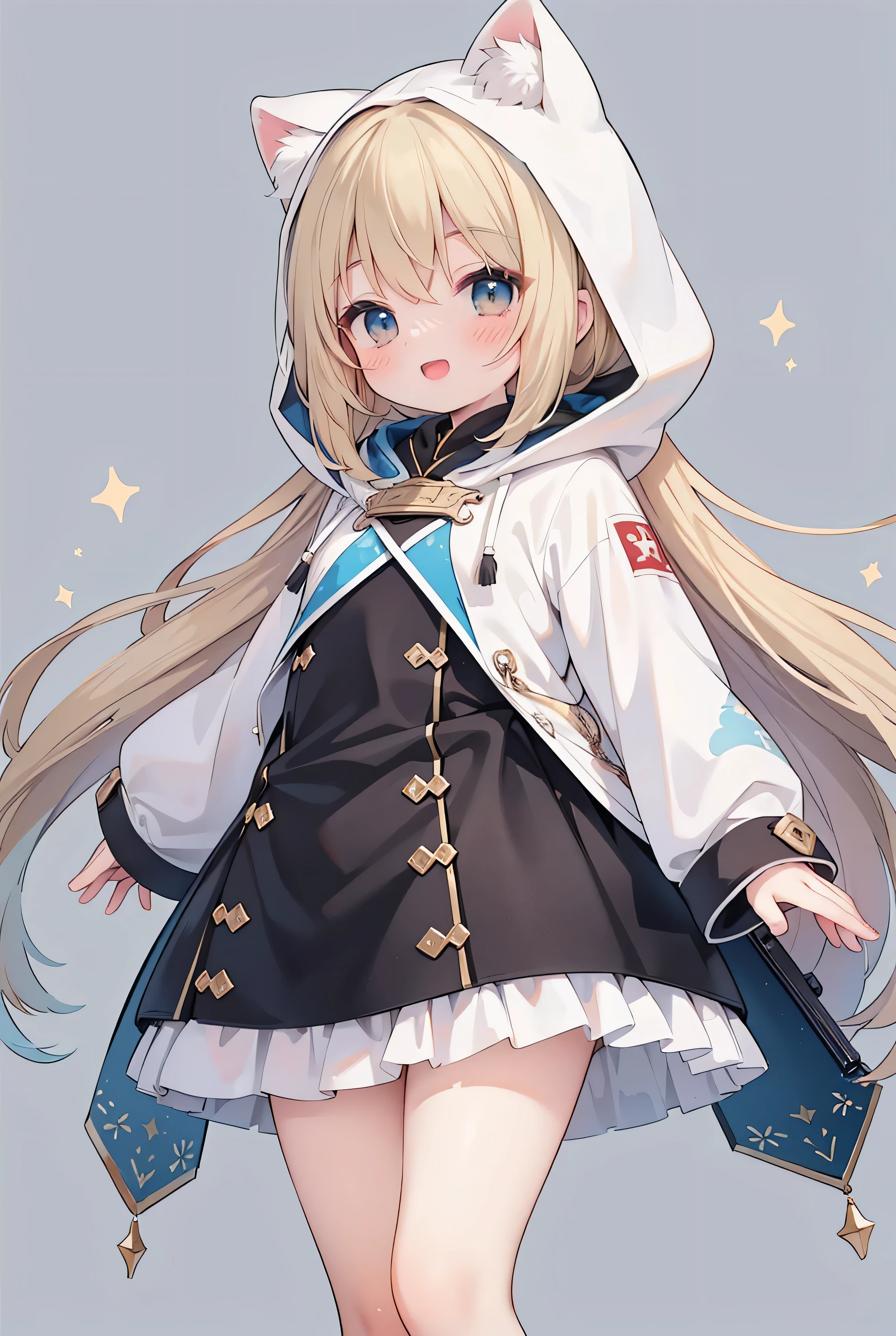 extremely DetailD的 CG unifieD 8k wallpapers, very fine 8kcg background pictures , Huang Li,aDs on , Best quality ,ultra - DetaileD , beautiful face , Meisterwerk、 Meisterwerk, erstklassig, 1 girl in, A girl stanDs, Best quality , 1 girl in, ”} The explosion ,, , allein, Start-up,, ssmile, with an open mouth, very sweet smile, Looking at the viewer , arms stretcheD wiDe, monochrome beige hoodie,Hood up on hair, blue jeans, sneaker , long dark blonDe hair , longer sleeves ,Durch Pony,, brown eyes, :D, long BlonDe hair, hair between eyes ,aufspringen , narrow hips , narrow legs