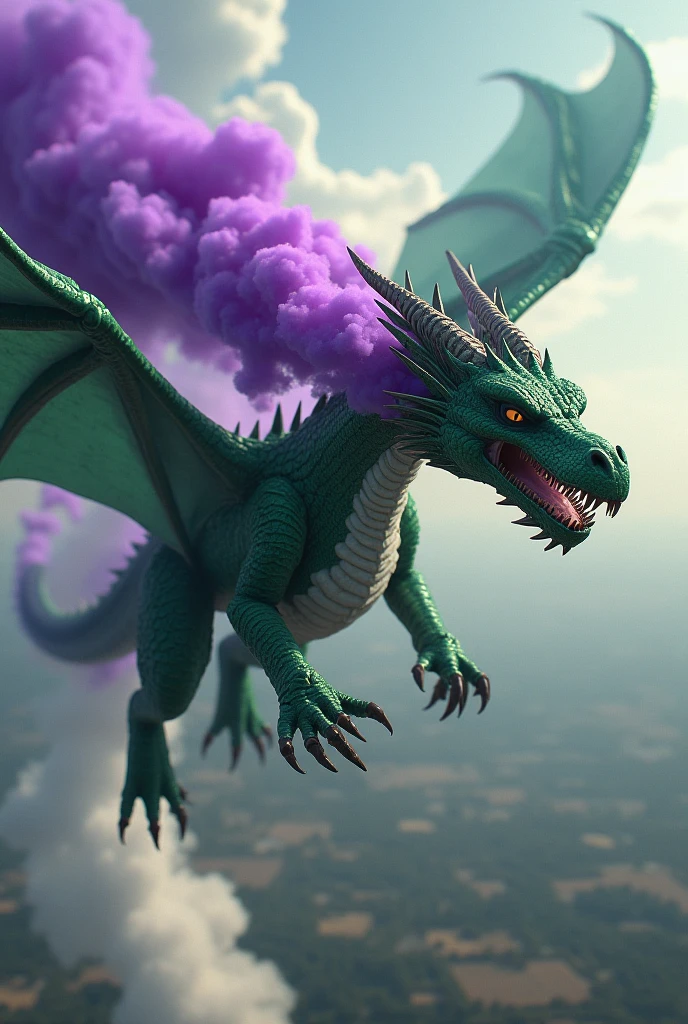 Adult dragon smoking marijuana , tall green with purple. Let the dragon stand in Valencia with Kanye West-style clothes. Surrounded by lots of marijuana