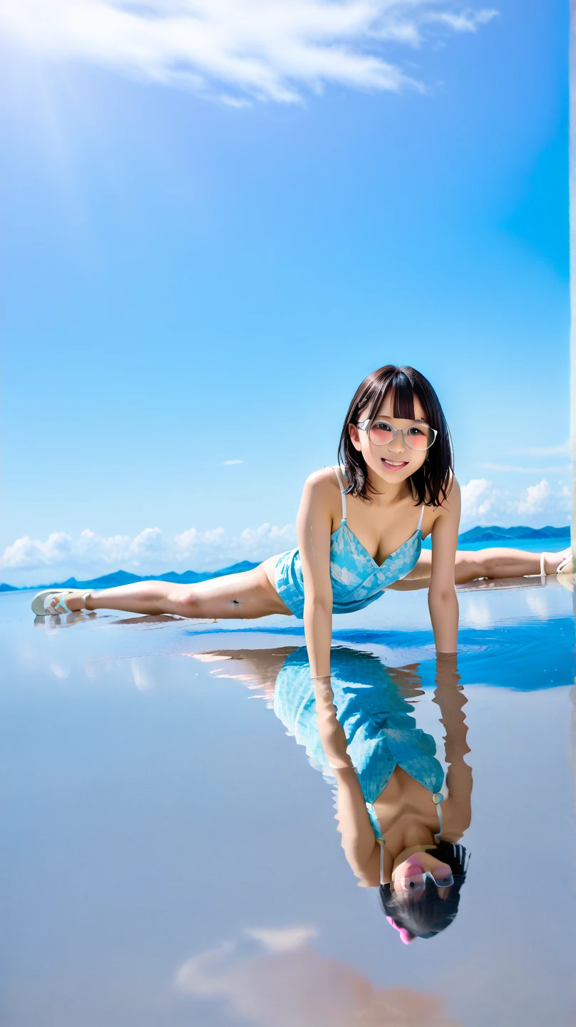 (8K TopQuality masterpiece: 1.2)(Realistic ProfessionalPhoto:1.37), VolumetricLighting. Tiny Girls, (((girl jumping into the water)))、Falling、splash water、shout、Luminous water surface、White and Bright colors, back lighting, Radiant PearlSkin with Transparency, sparkling highlights, Detailed KAWAII face with cute lips, long eyelashes, Delicate lace clothes, Detailed open crotch, MotionBlur (Joyful Expressions LifeLike Rendering) {BabyFace|ThighGap|Dazzling RainbowColor Horizon}, {HiddenHands|Corrected BabyLikeHand} (Exposed:-0.6)