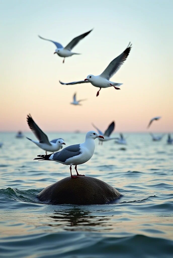 the water forming a beautiful dove of peace and heading towards the horizon, High resolution image