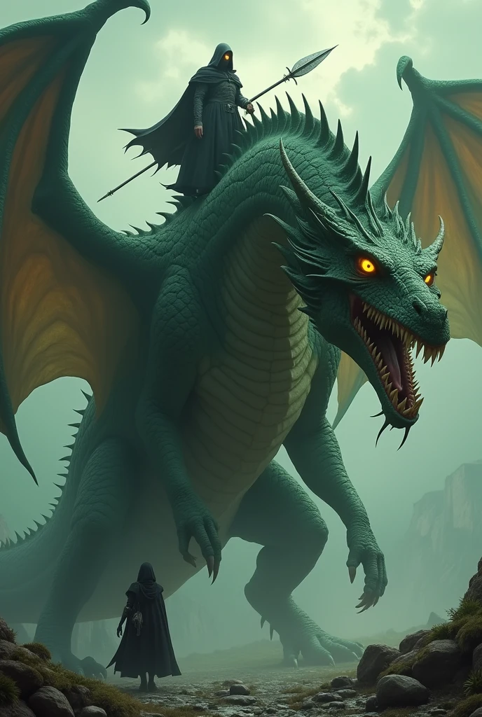 There is a dragon with a big head and a huge body., Epic Fantasy Card Game Art, highly detaileD fantasy art, detailed digital 2D fantasy art, Epic fantasy work, detaileD fantasy art, Epic Fantasy Card Game Art, Dungeon&dragon fantasy art, surreal d & D fantasy art, Symmetrical and gorgeous fantasy art, Cyborg Dragon Portrait