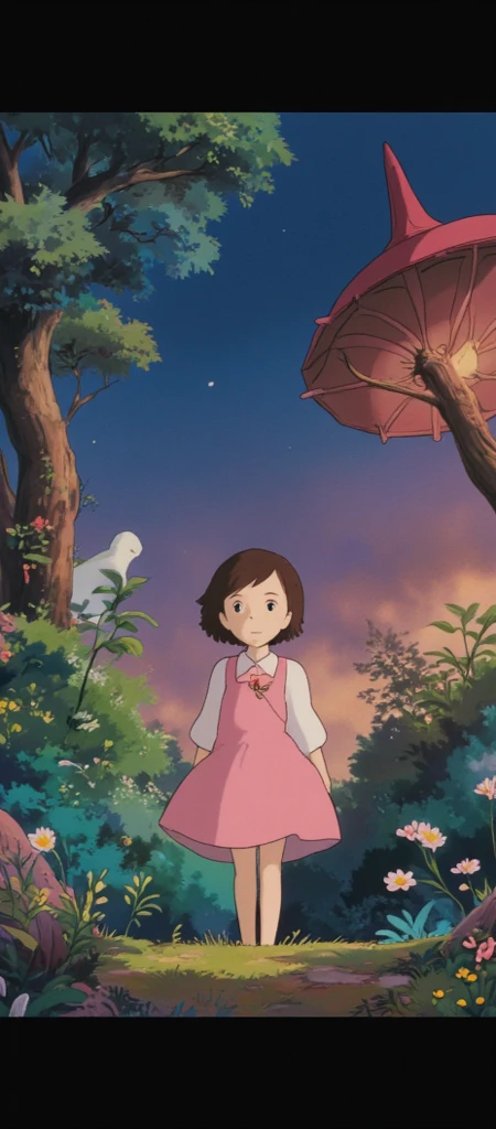 ghibli_style, anime_colorido, Anatomically Correct, dutch angle, 1 menina,  female focus , Sozinho, 
