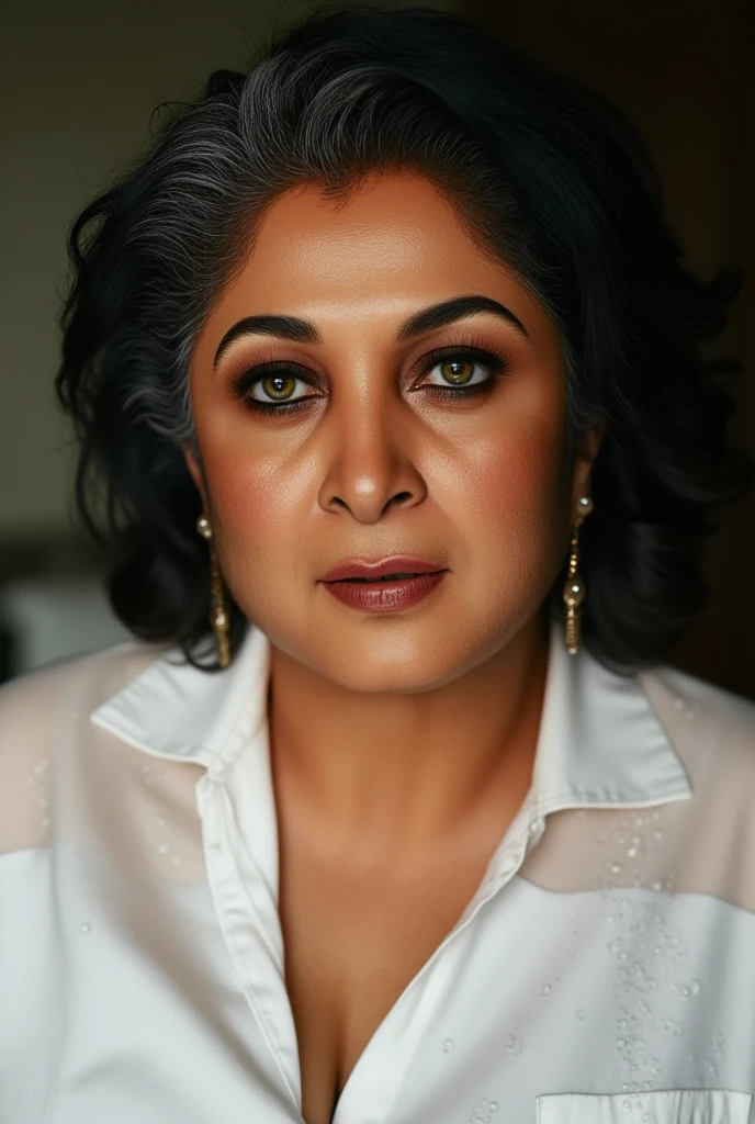 RamyaKrishnan,<lora:RamyaKrishnanSDXL:1>(masterpiece:1.1), (ultra hi res:1.2), picture of a woman, (fur sweater), only latex pants, (blue) eyes, perfect eyes, blond hair, short hair, high quality, highly detailed, (Sharpdetail:1.3), (PhotoGrain:1.5), photorealism, hyperrealism, realistic, real, natural color, warm tone