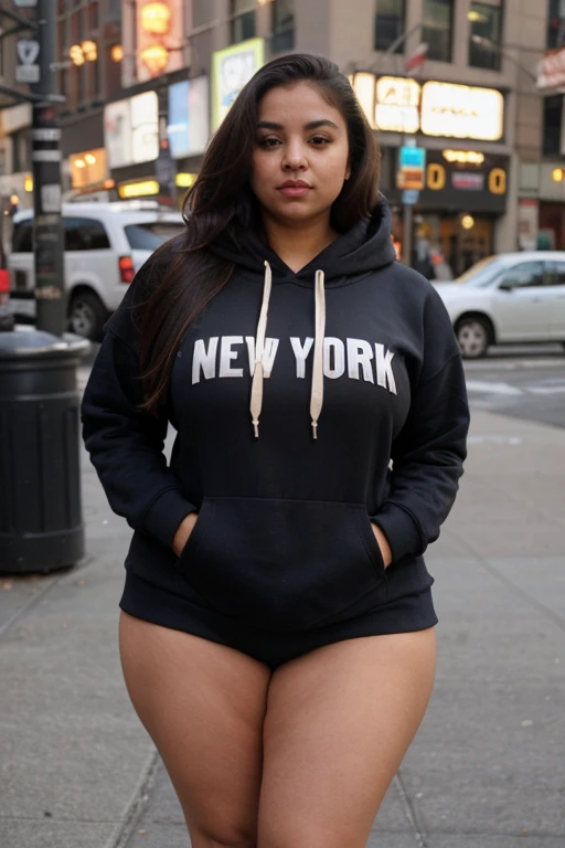 RAW, Best quality, high resolution, masterpiece: 1.3), Beautiful ssbbw Persoamerican woman in streetwear (iu:0.8),
Best quality, high resolution, Masterpiece: 1.3, Beautiful SSBBW Persoamerican woman, realistic,
Soft-lit, Detailed body sculpture,
Saggy-belly, Dimpled-face, Warm smile,
Realistic textures, 600-pounds,
Illuminated by urban neon lights,
Streetwear fashion, Hoodie, Baggy jeans,
Dynamic shadows, Urban setting,
Masterpiece rendering, Soulful eyes,
Deep emotions, In