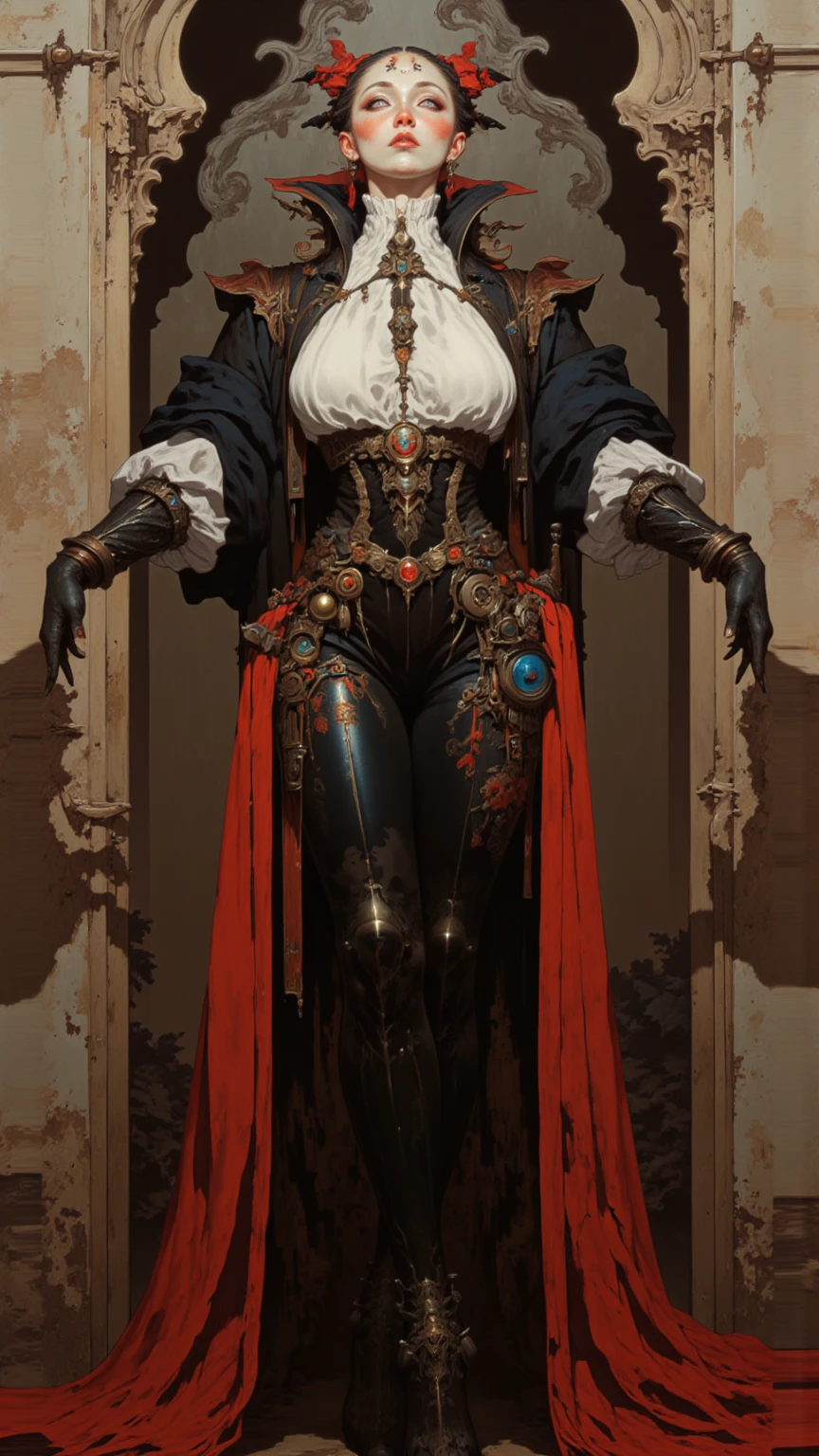 Coloring book, steampunk woman