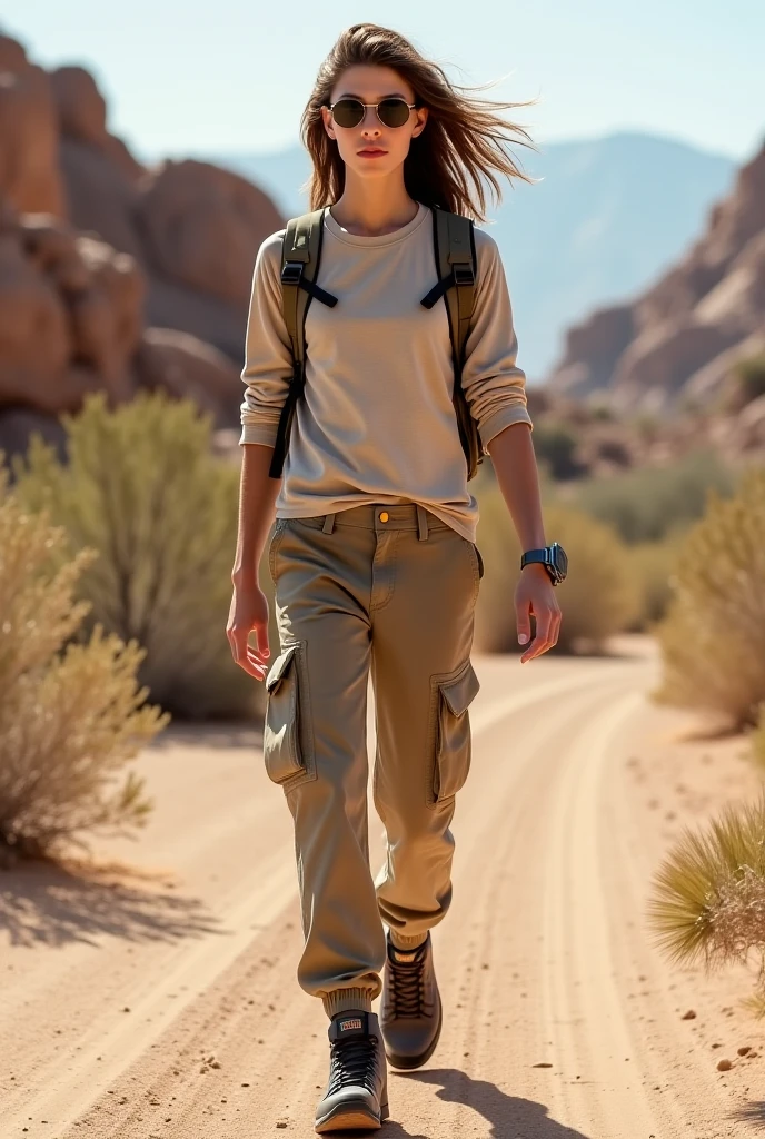 Amira, 1girl, solo, ((Sudanese woman)), consistent face and body, ((MILF)), ((30 years old)), (mature), ((slim)), ((Sudanese face)), (Sudanese nose), (Sudanese lips), short hair, upper body and upper legs, (background: Dades Valley & Todgha Gorge), BREAK, (wearing stylish Comfortable hiking clothes, including long-sleeve shirts and trousers to protect against insects and the sun)