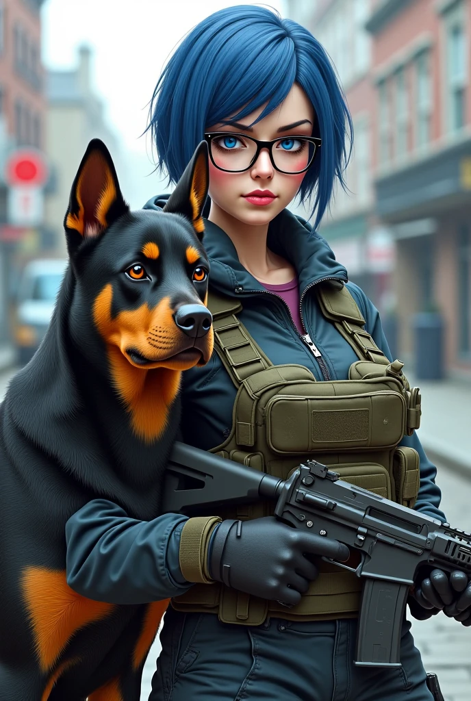 Smurfs sucking a rottweilers rocket