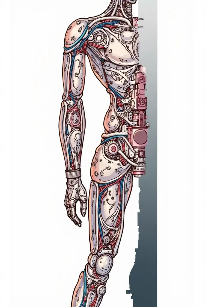 Explanatory diagram of human body dilation。naked woman、Flesh in the flesh、The spine of the machine。