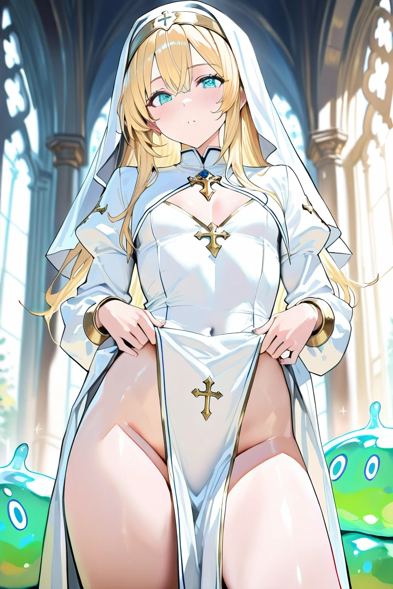 masterpiece, highest quality, High resolution, 8K, High resolution, Very detailed, 1 girl, (Anatomically correct), Complete limbs, With a sensual body Plump body Thick legs thick ankles tiara Blonde Patent blue boots Wrinkled boots Patent blue mini skirt Patent blue leotard Gloves that cover all fingers エナメルブルーのFull Finger Gloves Full Finger Gloves Enamel Blue Cape Gold decoration Gold engraving on clothing Exquisitely decorated costume justice Embarrassed and crying expression Tears Open your mouth Bow-legged Standing posture Lean back Tentacles cling to me from behind Stick your butt out Full body photo Knee-high boots Nipples Sweatだらけ Soaking wet White semen dripping from the crotch vapor Sleeveless Clothes that show off your body line Soaking wetの服 My clothes were wet and my skin was showing Full body photo Boots stained with thick white cum In a dark cave Thick white semen pooled at my feet Sinking into mud filled with thick white semen wetlands Thick white semen drips from above Black pubic hair between the legs Sleeveless Costume dripping with thick white semen Boots dripping with thick white mucus Sweat Wet Skin Octopus tentacles wrapped around body Lots of tentacles with warts White sticky semen on clothes Tentacled background tentacles wrapped around boots Insert tentacle into crotch Tentacles invade the opening of the boots Puddle of semen at my feet Semen dripping on the face