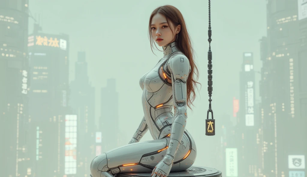 Photography of a A beautiful young woman standing in front of a giant electronic structure, in the style of zhang jingna, futuristic spacecraft design, classical, historical genre scenes, dark white and light gray, life - size figures, xu beihong, highly detailed, instagram flickr, sharp focus, canon 5d f16.0 style, natural lighting, ultra-realistic