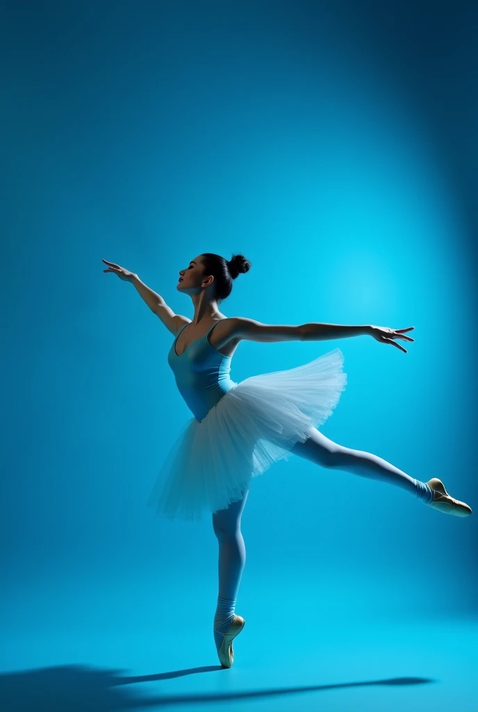 A dynamic portrait captures a ballet dancer mid-leap, frozen in a breathtaking moment of grace and elegance. The subject's graceful pose and flowing costume are highlighted by dynamic lighting and particle effects. The photography style resembles an ethereal watercolor painting, emphasizing fluidity and beauty. Camera parameters: Nikon Z6, f/1.4 aperture, ISO 320, shutter speed 1/500