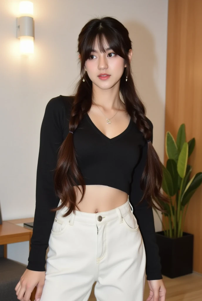 top-quality、Drawn details、masterpiece、超A high resolution、(Realistic:1.4)、Raw photo、The upper part of the body、Beautiful BREAK (Brown extra long hair:2)、女の子1人、fair and clean skin、(A slender:1.4), BREAK (Beige, halter top dress, knit:1.5)、Romper、(Simple gradient background in white:1.7)、(Soft lighting)、(Large breasts, neatly shaped udder:1.7)、(thin waist, Thin arms, thin neck, thin shoulders:1.6) BREAK Clean Face Details