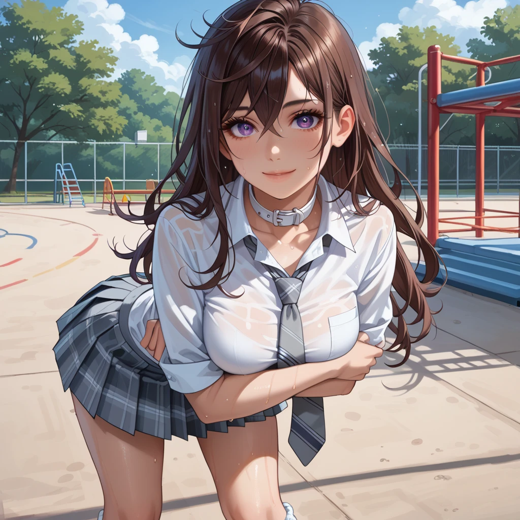 (masutepiece:1.2, 8K, top-quality), (Realistic, Photorealistic:1.4), ultra-detailliert,
Looking at Viewer, Looking away, Full body,
1 girl, Japanese, High School Girl, light brown hair, (Long hair:1.4), (Side Ponytail:1.7), skinny, Middle chest,
Beautiful face, Beautiful detailed eyes, Beautiful ears, Beautiful body, Beautiful chest, beautiful thigh, Beautiful legs,
(Kawaii School Uniforms(Kawaii School Uniforms:1.5), (The navel is slightly visible:1.1), White skin), high-heels, animal collar,
Park, Sitting Park Bench, Parklight,
(Ahegao, Ashamed, Scared, Crying, full of sweat, Drooling, Tremble, Open your mouth wide, Make a loud voice),
(((Hentai Rope Bondage, (brown Rope), Shibari:1.6, Rope Mark, ((arms behind back:1.4), Breast Bondage:1.5, Arm shackles:1.5, crotch rope), Wet crotch:1.5, Gets wet underfoot))),
(Beautiful scenery), (((mid night), Rain:1.8, rainy, Wet body)),