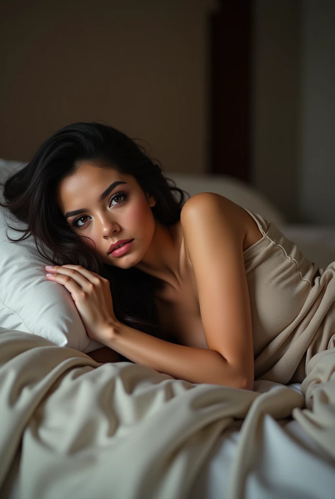 hot indian in grey panty fingers in mouth saliva hot ass full body lying on bed