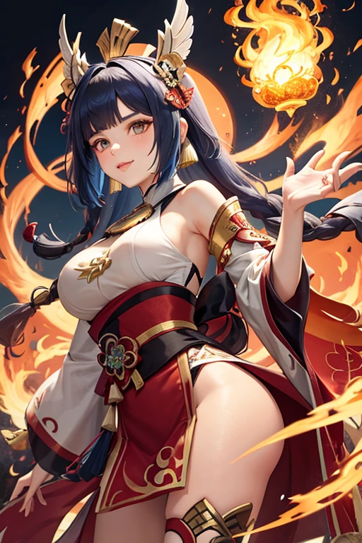 lora:flat:-1.2, masterpiece, best quality, 4k, 8k, 1 woman, solo, tall stature, long hair, blunt bangs, side braid, black hair, ugly face, bad face, bad eyes, droopy eyes, unclear eyes, ruby red eyes, lemon yellow eyes, pale skin, black eyeliner, black eye shadow, heterochromia, slender frame, sad, ofuda, jiangshi costume:1.2, fang, horror, coffin, forest, dark night, stormy weather, fog, from front, cowboy shot, look at viewer, paw pose,