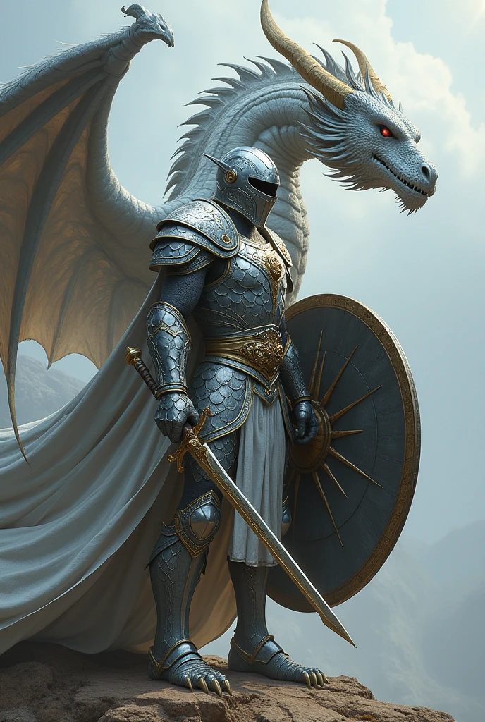 knight sitting astride a dragon