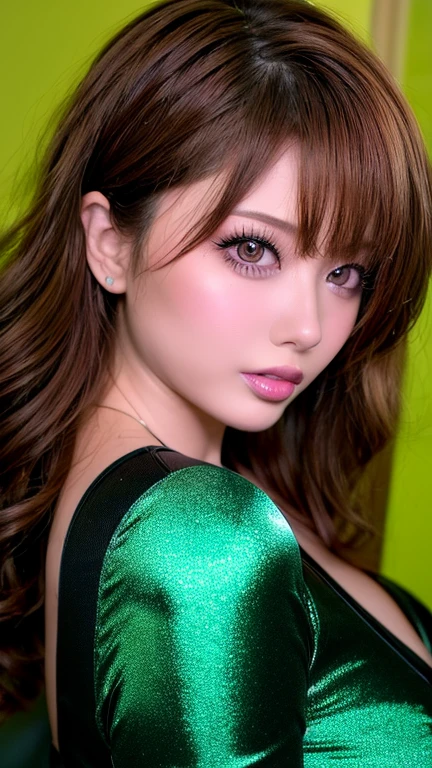 ((Realistic lighting, highest quality, 8k, masterpiece: 1.3)), Clear focus: 1.2, 1 girl, Perfect body beauty: 1.4, Slim Abs: 1.1, ((Dark brown hair,short hair，waved her hand， Big Breasts: 1.3)), (Finished with body paint，Dark green semi-transparent lace catsuit: 1.4), (Seaside, noon: 1.1),Body Paint Dresses， whole body, Long legs,  Highly detailed face, Beautiful Eyes, double eyelid，Captivating smile，No face paint，A refreshing smile