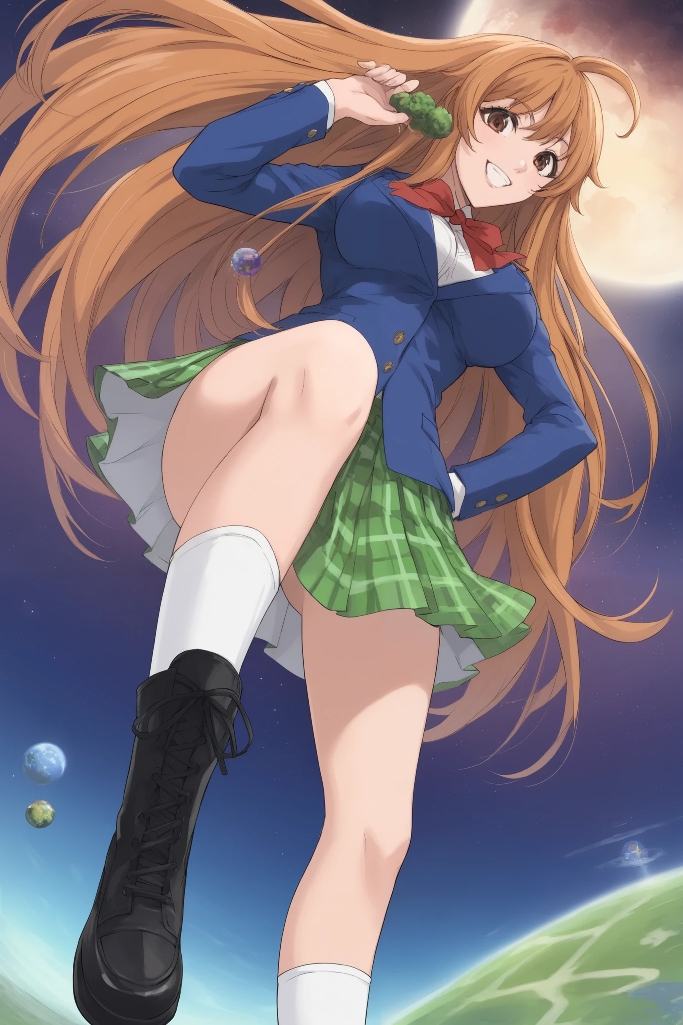 Dancing hard、Sweaty all over、Shaking your hips violently、Plump thighs、Best image quality、High resolution、masterpiece、super high quality、Spread your legs wide、Ass Shooting、White bra、White panties、Fullback panties、too short pleated skirt、The skirt is blown up by the wind、とてもBig Ass、The buttocks are too big、Low - Angle、Blushing、4K quality、Thick thighs、Big Ass、Wearing black knee socks、Shooting from below、Blushed、Big Breasts、Condescending face、You are tempting me、Photo studio、Show your ass、Videos Shooting、Multiple video cameras around、There are a lot of spectators around