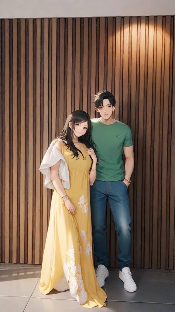 masterpiece, best quality, 2others, couple, 1man with 1woman, mature, adult, Height difference, different fashion, different color, finely detailed eyes and detailed face, intricate details, casual clothes, oversized shirt, modern urban street, holding hands, smile, happy, love