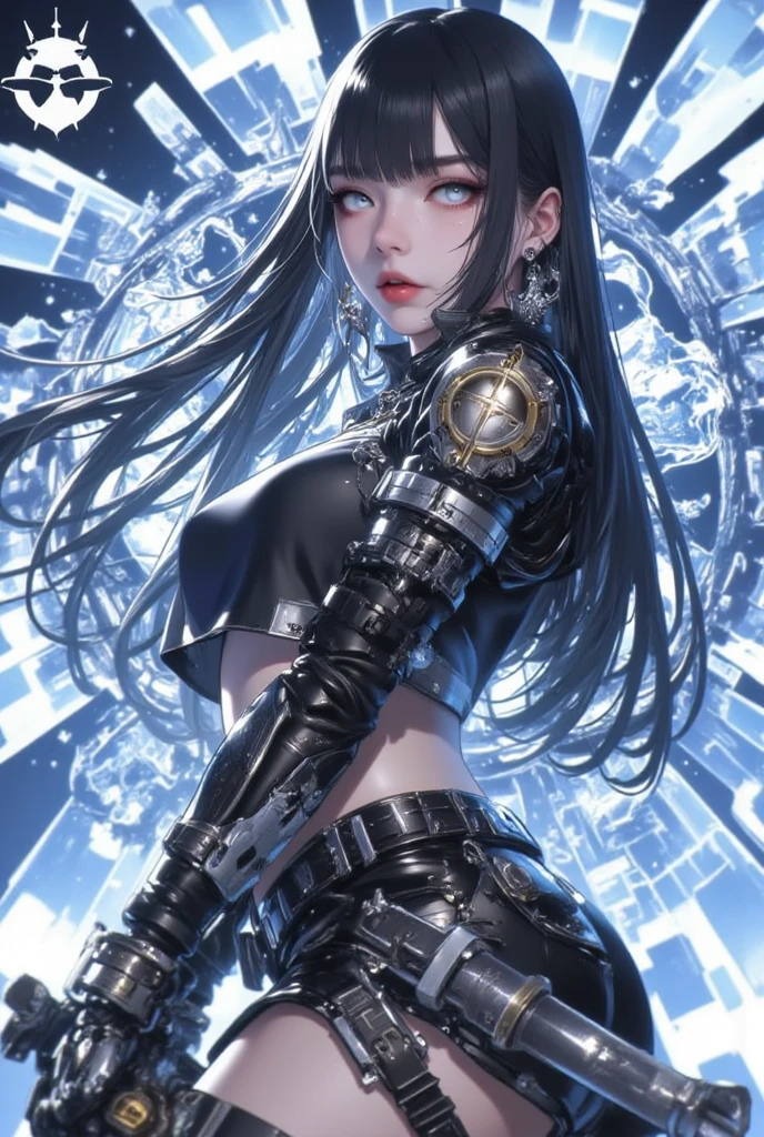 anime artwork masterpiece, best quality, close up portrait of 1girl, solo, supermodel wearing crystal geometric clothing at a photoshoot, neon lines paint her structure, <lora:Lines_Clothes_XL:1.2>, in the style of h.r giger and artgerm . anime style, key visual, vibrant, studio anime,  highly detailed