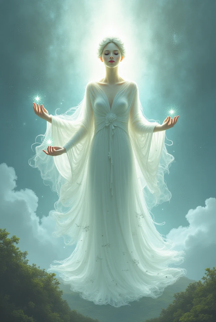(highly realistic) (work of art) (4k image quality) (hyper detailed) (beautiful perfect face)(fot)(Approximate image)(肌肉男)
"Create an ethereal, luminous scene set in the fifth dimension, featuring a wise fractal being that radiates light. The being is wrapped in a fluid white cloak that covers its entire body, symbolizing purity and wisdom. In your hands, he holds a shining staff, symbol of ancient knowledge and power. The background is filled with soft, luminous fractal patterns that evoke a sense of harmony and enlightenment.. The atmosphere must be serene, with a warm and welcoming light that conveys a message of peace, spiritual ascension and elevation."