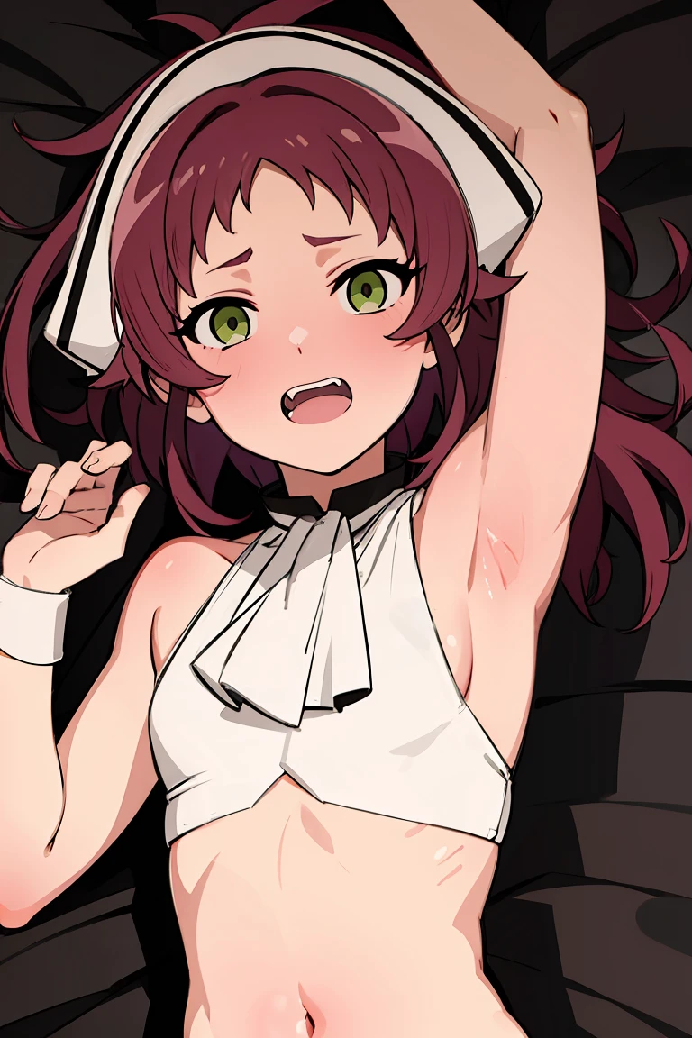 nude, hard nipples, sweaty skin, provocative pose, ahego face, on beach, warm sun light, short curly hair, photo taken from above