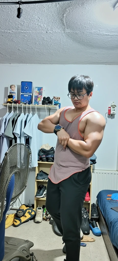 1 sparkling asian boy, sweaty,sexy for, , Underwear volume, a purple eye, musculous, Sports briefs, 浴室, vivd colour, Sexual tension, Grease luster, 电影灯光, wide angles, tmasterpiece, Best quality at best, ultra - detailed, 16k, hyper HD, sportrait