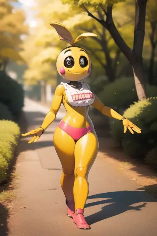 <lora:toychica-04:1> toychica, full body, solo, detailed background, walking on alien planet, red forest, purple sky, zoomed out shot, grass reaches till hips, detailed shading, detailed ambient light, detailed background, masterpiece,