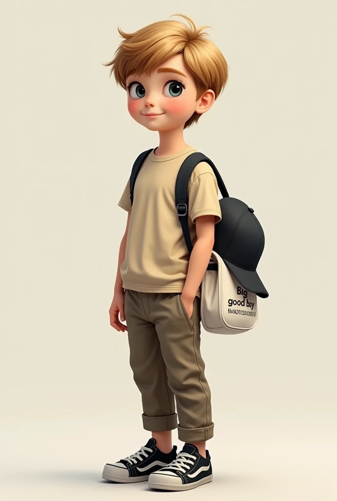 a Super cute brown skin boy ,Wearing shorts and plain tshirts,Wearing boots,Wearing a cap and backpack，big watery eyes,full body,looking at viewer,open hands，MD clothing, clothing wrinkles，clean background,dreamy,excited,super cute boy IP by pop mart ,high detail ,hyper quality,Bright color,mockup blind box toy,disney style ,fine luster,3D render,oc render,best quality ,bright,front lighting,Face Shot,fine luster,ultra detoiled ，8k
