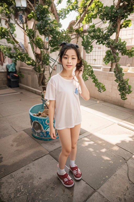 (masterpiece, highest quality:1.2), Hwa Eun Sun, 8K, 8 years old young cute beautiful curvy filipina girl, tanned skinned, 85mm,Official AR RAW photo, baby face、show me your ears、photo shoot, cute face, thicc thighs, nipa hut, looking at the viewer, embarrassing、smile、no makeup, film grain, chromatic aberration, sharp focus, face light, clear lighting, Ten generations, detailed face, background bokeh、(((((( 14 year old cute girl)))))), clothes with short sleeves, seductive dress, baby face, angelic face